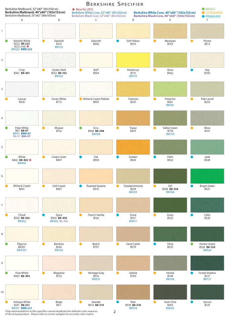 Berkshire Mat Color Specifier Page#4