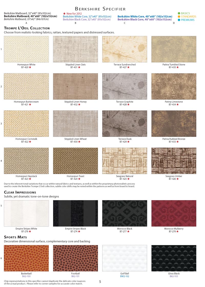 Berkshire Mat Color Specifier Page#7